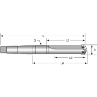 Halter 1 Schaft MK3 spiralgenutet mittellang (22-24,38mm)